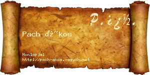 Pach Ákos névjegykártya